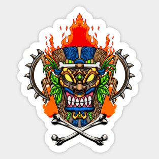 Tiki Mask Illustration 08 Sticker